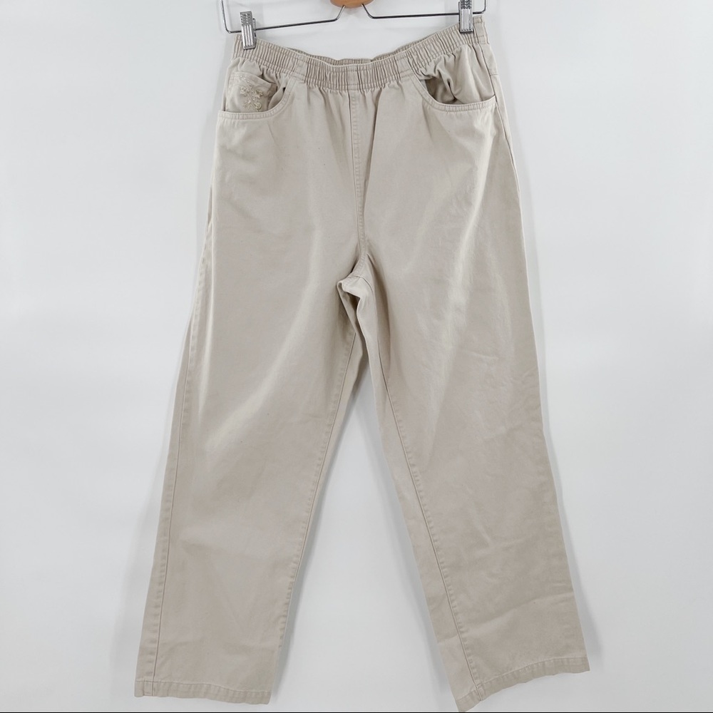 VINTAGE penmans khaki elastic waist wide leg pants